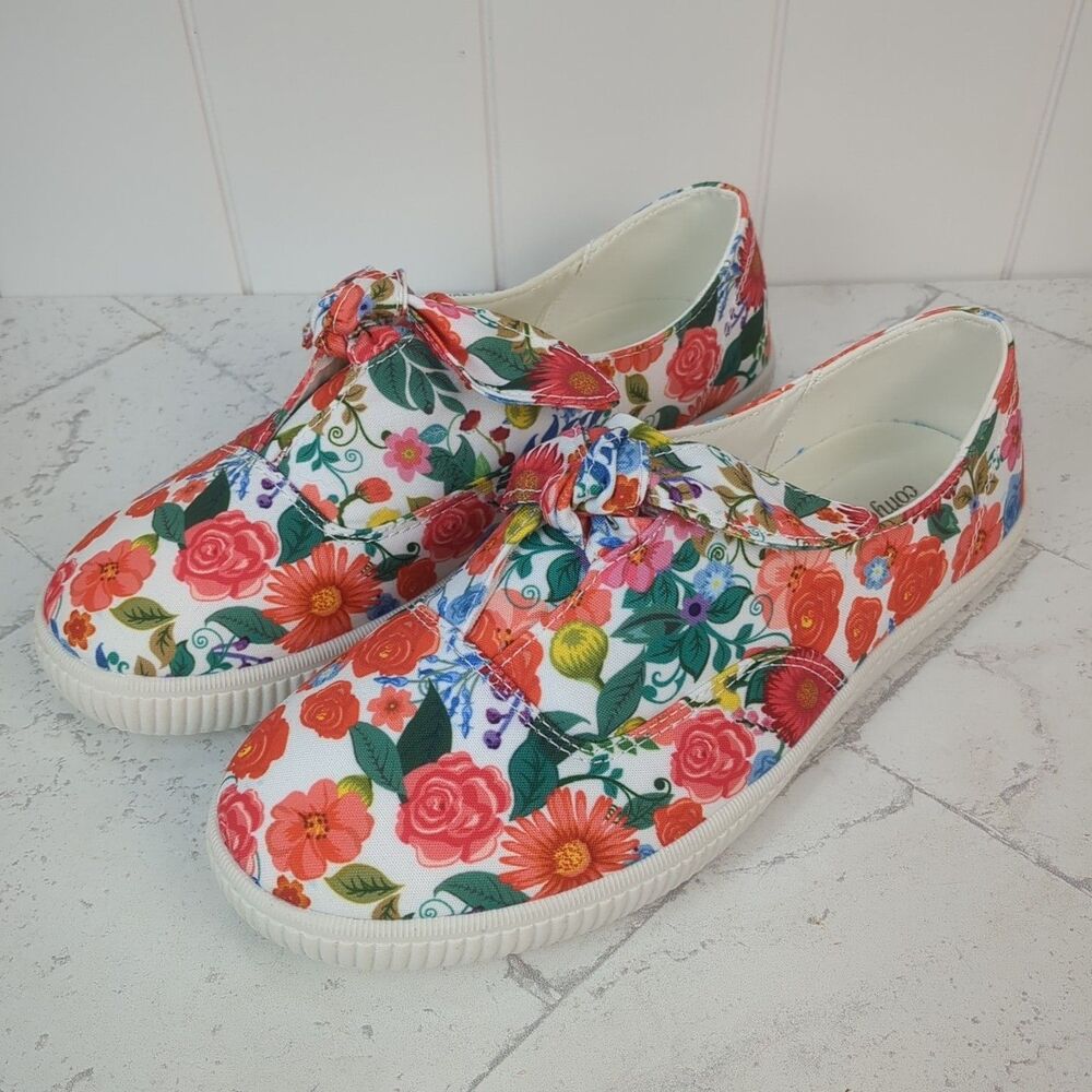 Comfortview Anzani Slip On Sneaker Gardenia Floral Women's 11 WW Extra Wide NEW
